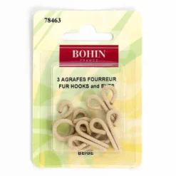 Agrafes fourreur x3- Beige -25mm - Bohin