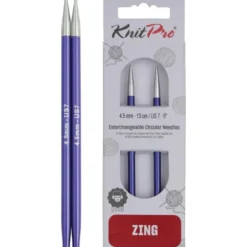 Aiguilles à tricoter Knit pro : Circulaire, Interchangeables, Standard, "zing" 4,5mm