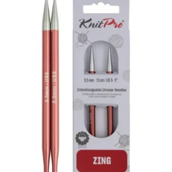 Aiguilles à tricoter Knit pro : Circulaire, Interchangeables, Standard, "zing" 5,5mm