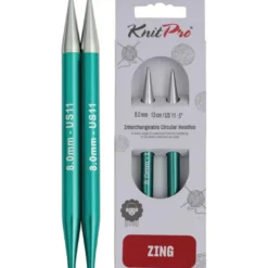 Aiguilles à tricoter Knit pro : Circulaire, Interchangeables, Standard, "zing" 8mm