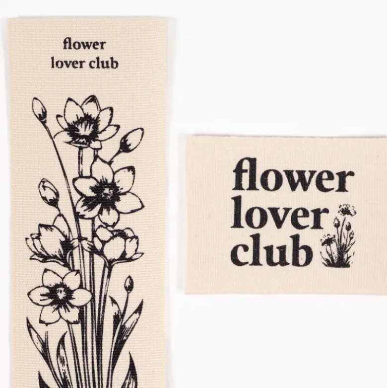 Assortiment de 2 étiquettes tissées - Flower Lover Club - Ikatee