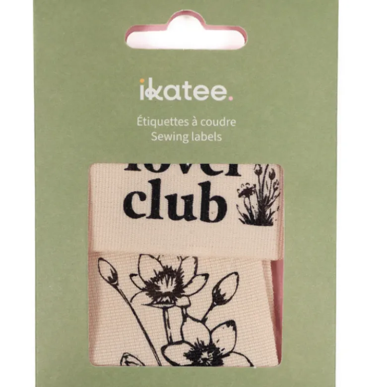 Assortiment de 2 étiquettes tissées - Flower Lover Club - Ikatee