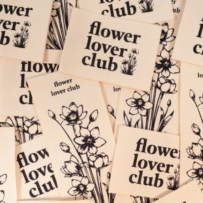 Assortiment de 2 étiquettes tissées - Flower Lover Club - Ikatee