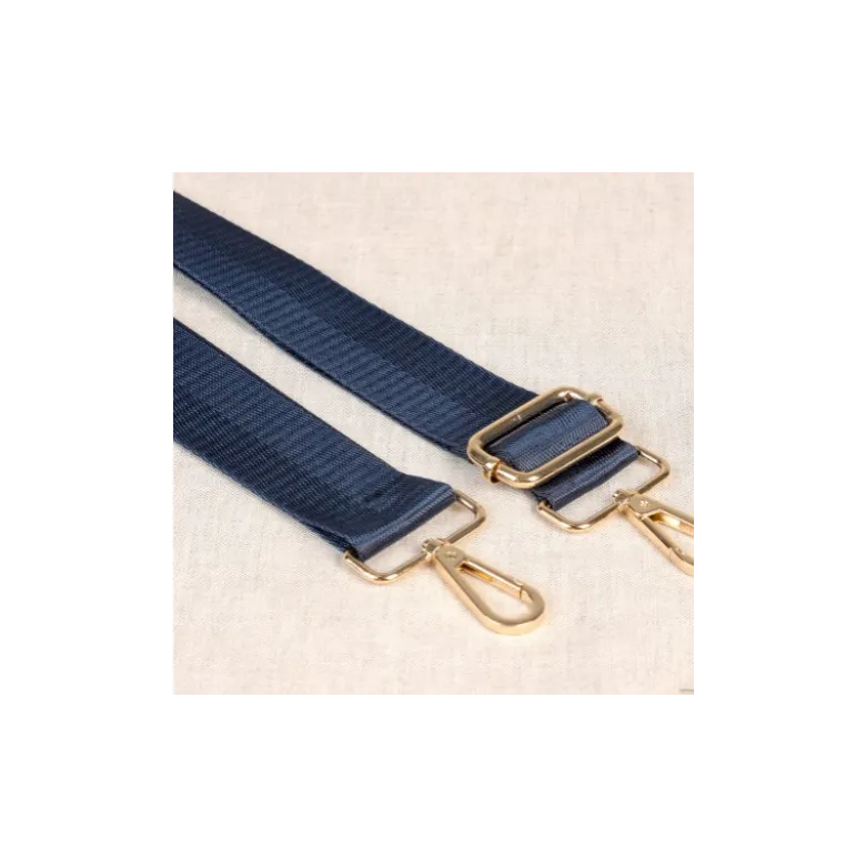 Bandoulière Sangle bicolore 40mm - Bleu marine
