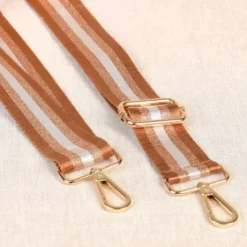 Bandoulière Sangle bicolore 40mm - écureuil, cuivre et doré