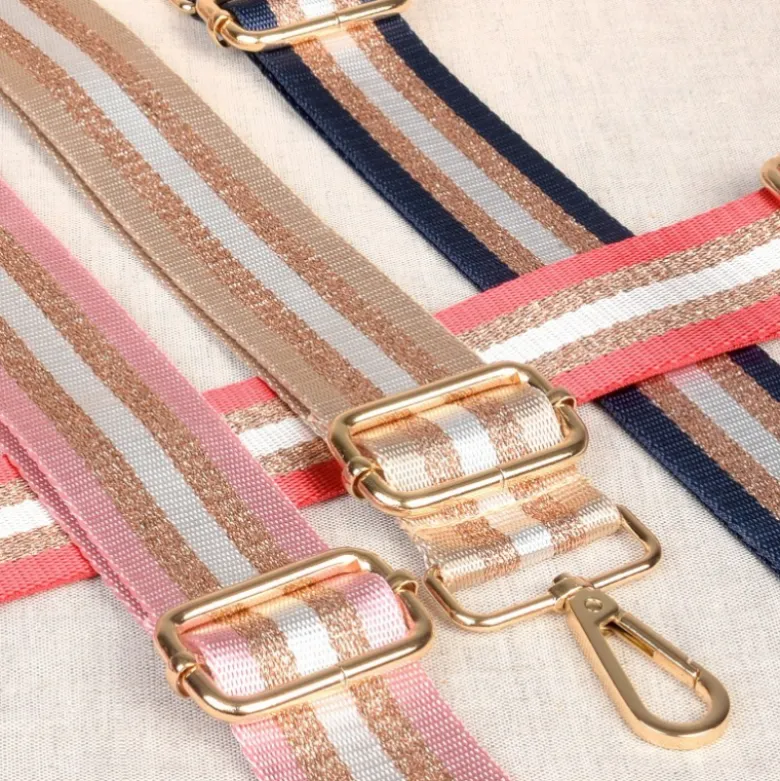 Bandoulière Sangle bicolore 40mm - Rose, cuivre et doré