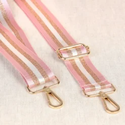Bandoulière Sangle bicolore 40mm - Rose, cuivre et doré