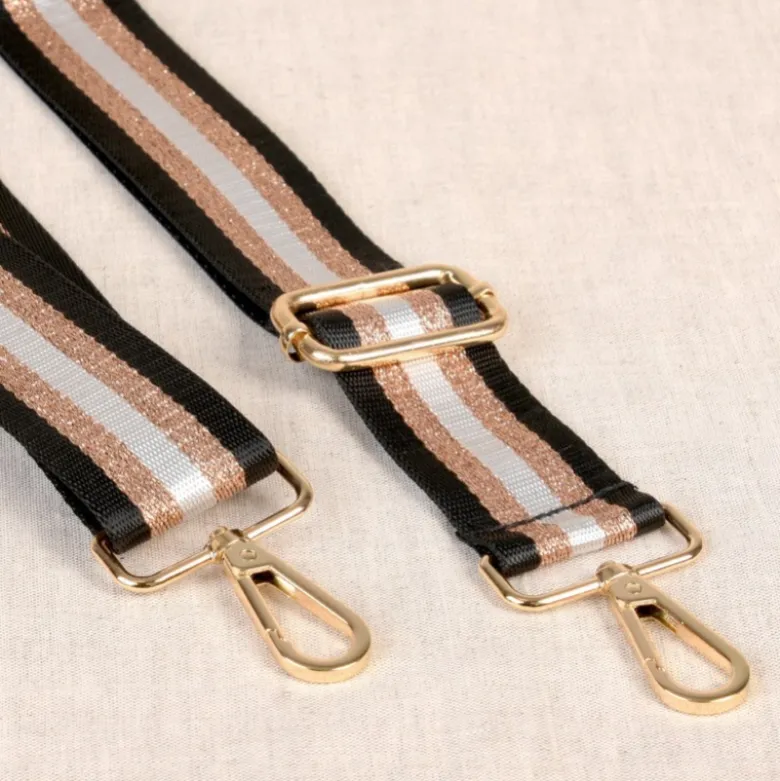 Bandoulière Sangle bicolore 40mm - Noir et Cuivre