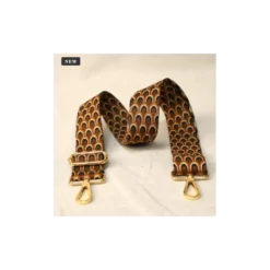 Bandoulière Sangle chevrons Paon Noir et marron - 40mm