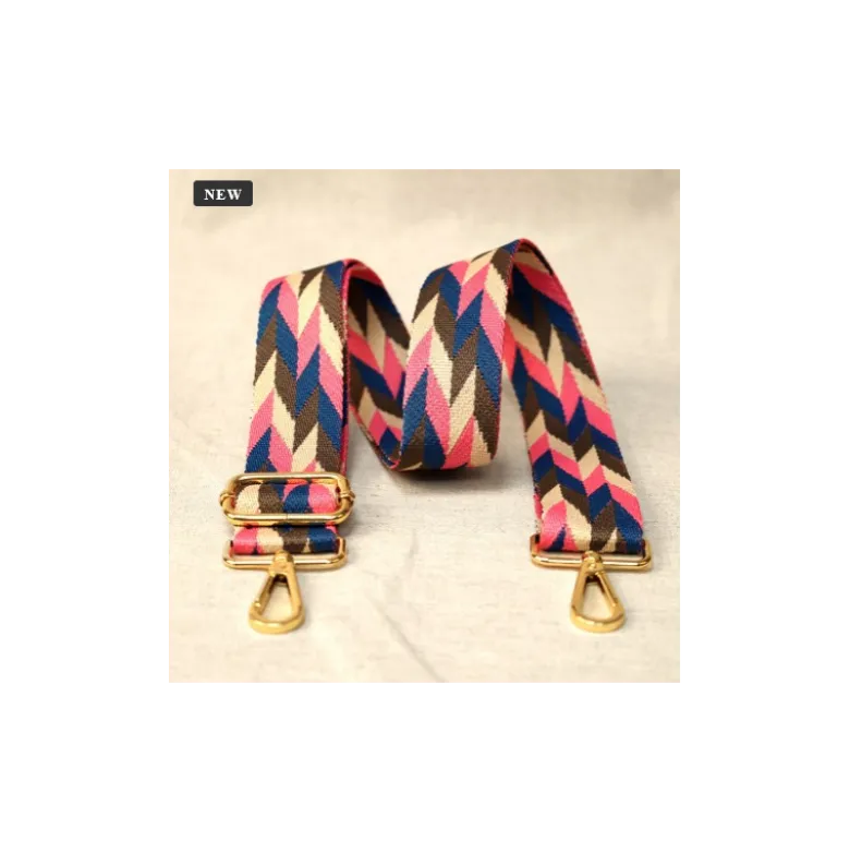 Bandoulière Sangle chevrons Rose - 40mm