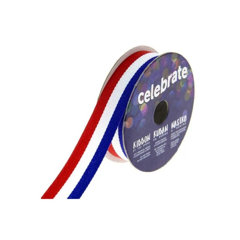 Bobine de 4 mètres de ruban tricolore - 15mm