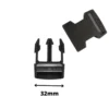 Boucle noire pour sangle de sac à dos - 32mm