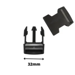 Boucle noire pour sangle de sac à dos - 32mm