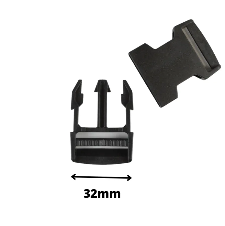 Boucle noire pour sangle de sac à dos - 32mm