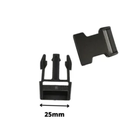 Boucle noire pour sangle de sac à dos - 25mm