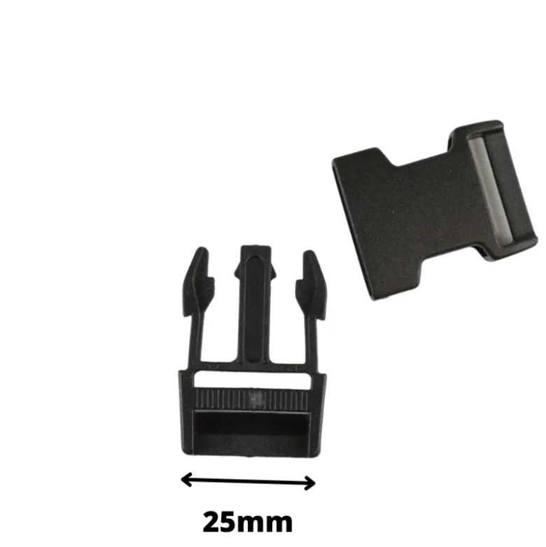 Boucle noire pour sangle de sac à dos - 25mm