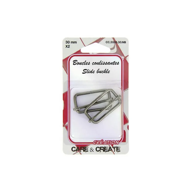 Boucles coulissante - Ajusteur 30 mm finition Noir