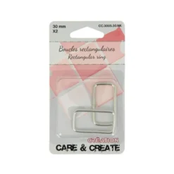 Boucles passant rectangle finition Argent nickelé (lot de 2)