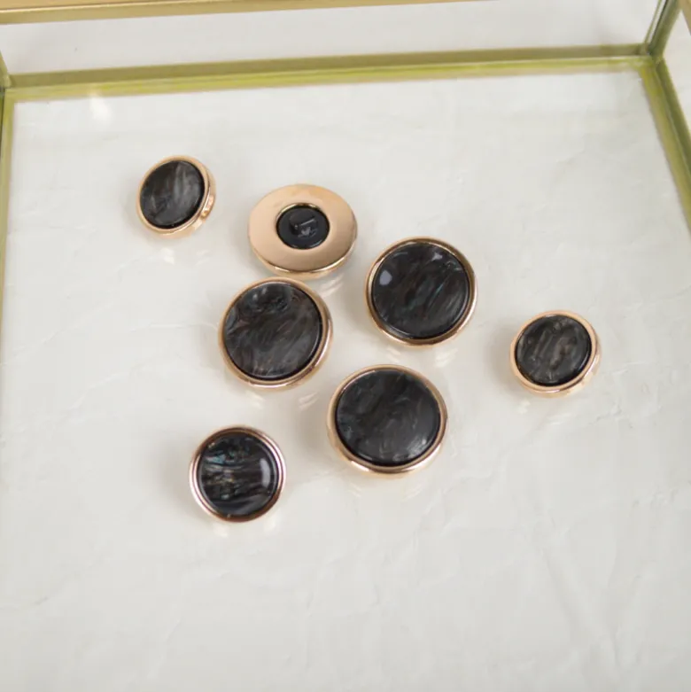 Bouton alliage bijou - 18 mm - Noir