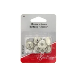 Bouton automatique pour pantalons argentés 17mm