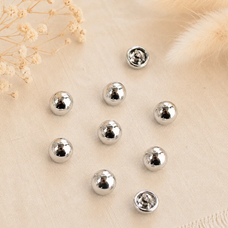Bouton boule 10mm - Argent