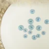 Bouton brillant polyester Bleu ciel