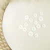 Bouton brillant polyester Blanc