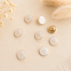 Bouton émaillé 11mm - Blanc