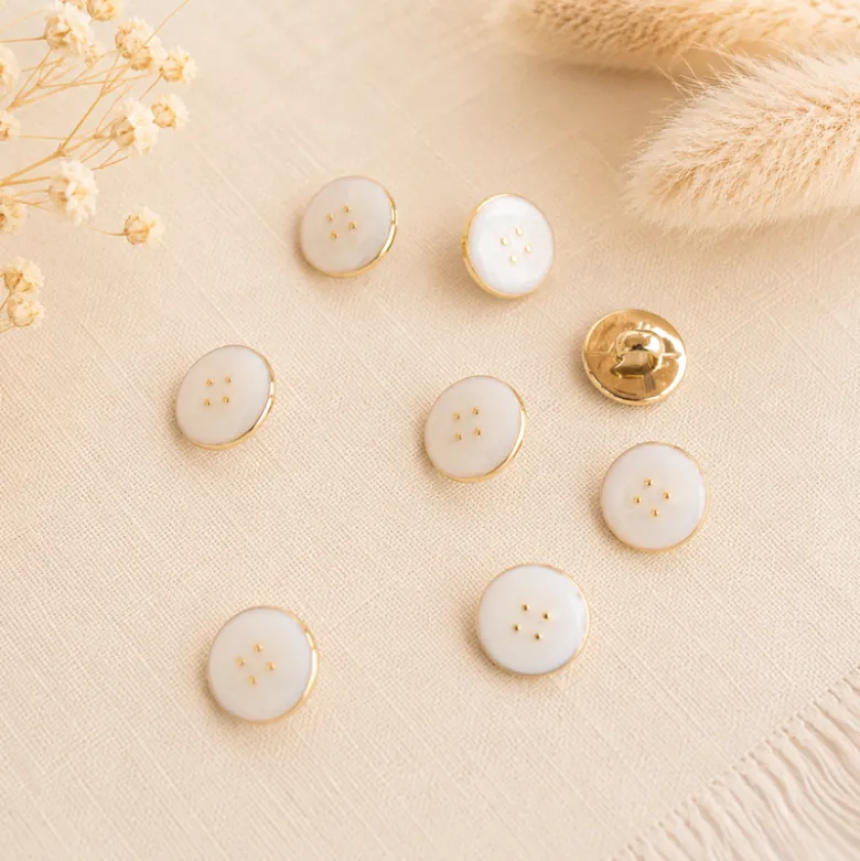 Bouton émaillé 11mm - Blanc