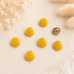 Bouton émaillé 11mm - Jaune