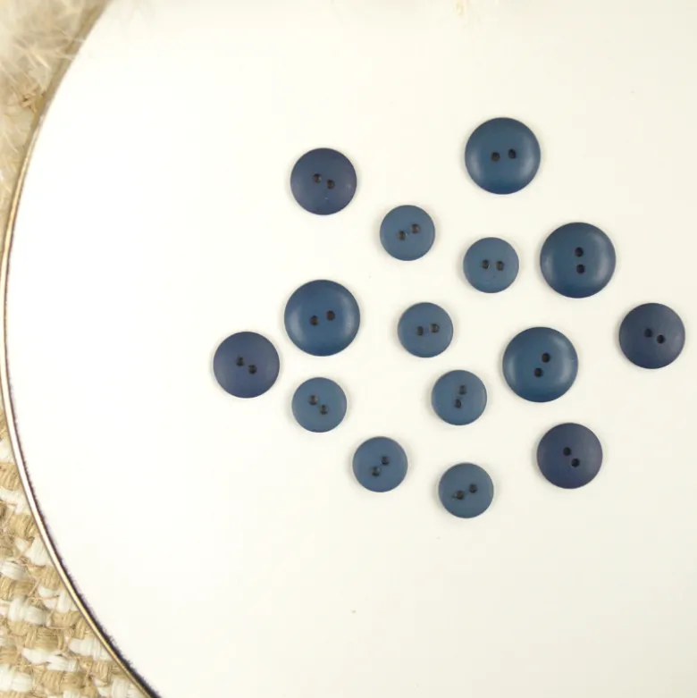 Bouton mat polyester Bleu marine