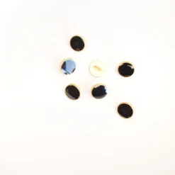 Bouton métal laqué rond coloris Noir - diam 11mm