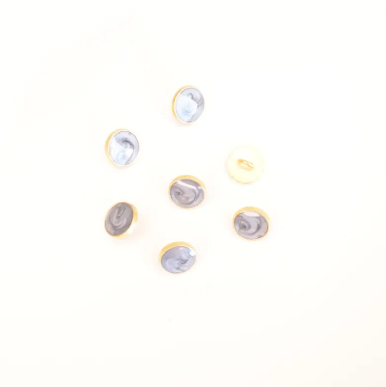 Bouton métal laqué rond coloris Gris - diam 11mm