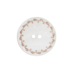 Bouton nacre River Shell 15mm rose contour fleuri
