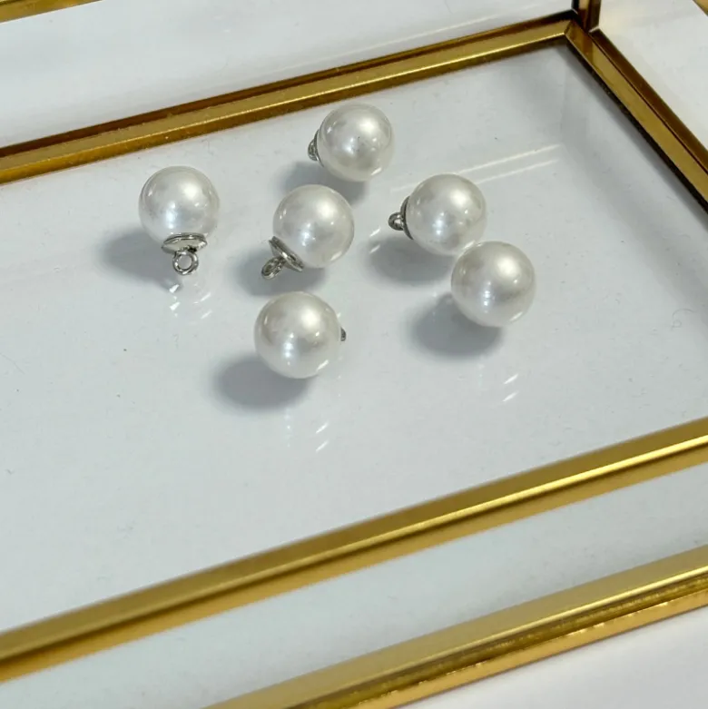 Bouton perle - 10mm - Blanc