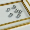 Bouton perle - 10mm - Gris