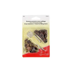 Bouton pression Anorak spécial tissus Epais - bronze - 15 mm x8 - avec jeu de pose