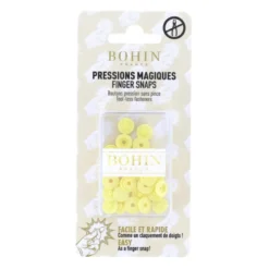 Bouton pression plastique sans pince Bohin 9mm - Jaune
