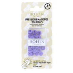 Bouton pression plastique sans pince Bohin 9mm - Mauve