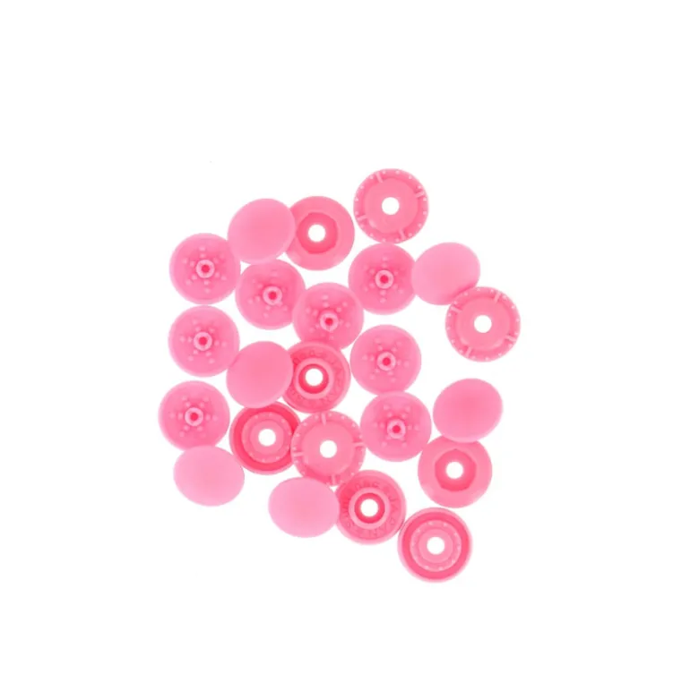Bouton pression plastique sans pince Bohin 9mm - Rose
