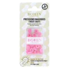 Bouton pression plastique sans pince Bohin 9mm - Rose