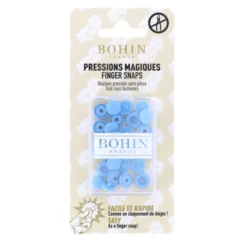 Bouton pression plastique sans pince Bohin 9mm - Bleu ciel