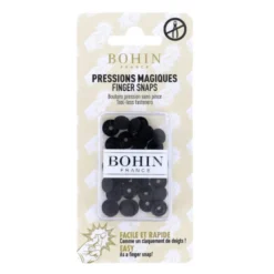 Bouton pression plastique sans pince Bohin 9mm - Noir