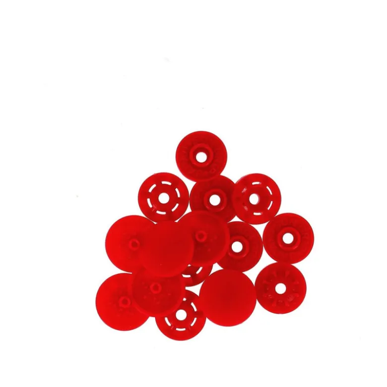 Bouton pression plastique sans pince Bohin 13mm - Rouge