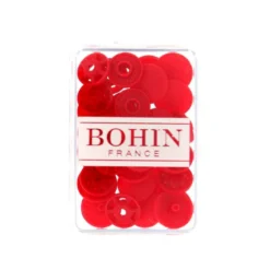 Bouton pression plastique sans pince Bohin 13mm - Rouge