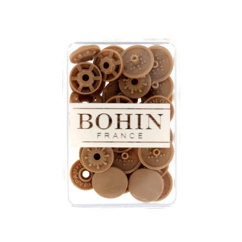 Bouton pression plastique sans pince Bohin 13mm - Beige