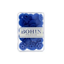 Bouton pression plastique sans pince Bohin 13mm - Bleu roi
