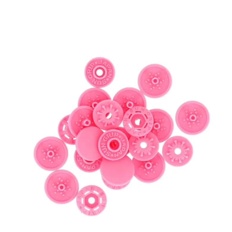 Bouton pression plastique sans pince Bohin 13mm - Rose