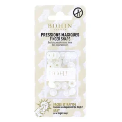 Bouton pression plastique sans pince Bohin 9mm - Blanc