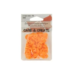 Bouton pression résine diam 12.4mm - lot de 25 - Orange